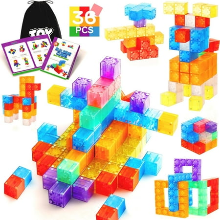 TOY Life 36PCS Magnetic Blocks for Kids Ages 4-8 Magnetic Building Blocks for Toddlers 3-5 Magnet Blocks Magnetic Toys Magnet Toys for Toddler Kids Building Blocks