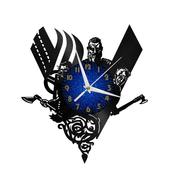 Three vikings Vinyl Record Wall Clock for Kitchen Wall Decor Wall Art Gift for Lover Gift Idea for a Best Friend(B)(B)