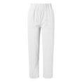 thumbnail image 4 of Pantalones informales de mujer con cintura elástica y rayas - Diseño con bolsillos, corte recto, mezcla de poliéster y spandex (tallas S-XXL), 4 of 4