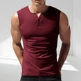 thumbnail image 4 of Running Vests for Men Sleeveless Tank Tops Mens Casual Solid Stretchy Slim Pullover Button Crewneck Breathable Gym Athletic Workout Undershirts Shirts, 4 of 8