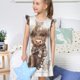 thumbnail image 4 of Balery C Camisón de princesa para niñas, pijama de algodón con mangas abullonadas, suave y bonito.-Small, 4 of 6