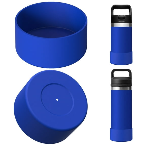 Linkidea Water Bottle Boot Compatible with YETI Rambler Jr. Kids 12oz, Rambler 12oz/18oz, Yonder 20oz/25oz, Silicone Anti-Slip Bottle Bottom Sleeve Bumper Protector (Navy Blue / 2 Pack)