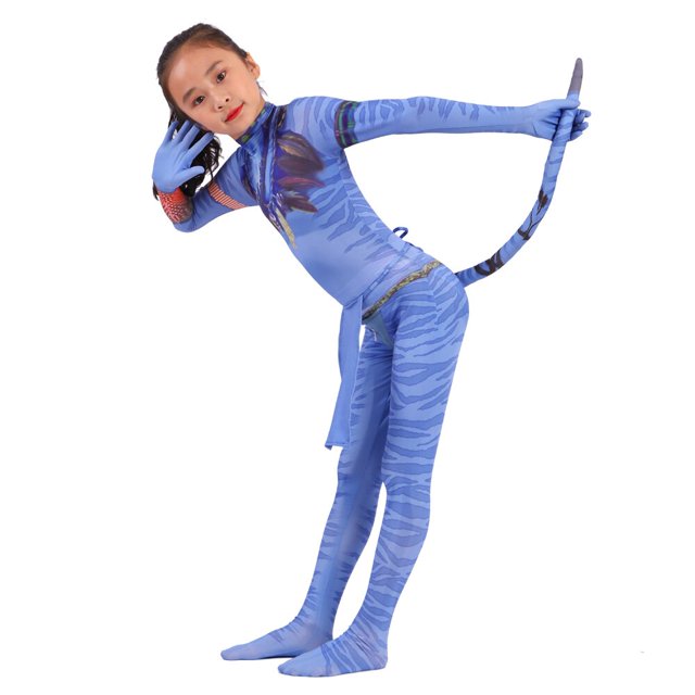 Película Avatar 2 The Way of Water Neytiri Jake Sully, disfraz de Cosplay para adultos y niños, traje de cola, mono, disfraz de Halloweenchica neytiriXXL Deng Xun unisex