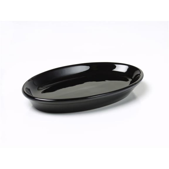 Tuxton China BBK-0504 7 in. Oval Shallow Dish 5 oz. - Black - 1 Dozen