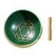 thumbnail image 2 of Cuenco tibetano hecho a mano con decoración tibetana para yoga, meditación religiosa Verde, 2 of 5