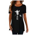 thumbnail image 1 of PENGXIANG T-Shirt Imprimé à Manches Courtes Irrégulières d'Été pour Femmes, 1 of 4