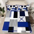 thumbnail image 2 of Erosebridal Patchwork Rectangle Sheet Set Twin,Geometry Stripe Bedding Sets Twin Size,Abstract Artwork Decor,Breathable,3pcs, 2 of 7