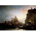 thumbnail image 2 of Bogoljubov, Alexej 24x18 Black Ornate Wood Framed with Double Matting Museum Art Print Titled - Venice at Night, 2 of 4