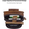 thumbnail image 5 of Small Waist Packs Men Phone Waist Pouch Leather Fanny Pack Waterproof Business Travel Running Cycling Sports Belt Bag Brown, 5 of 5
