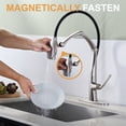 thumbnail image 5 of Wowow Single-Handle Pull-Out Sprayer Kitchen Faucet with Magnetic Docking Spray Head in Brushed Nickel, 5 of 7