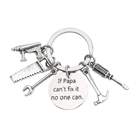 

Lixi Creative Key Holder Hammer Pendant Letter Printing Key Rings Fixing Tool Keychains Ornaments Fathers Day Craft Gift