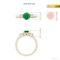 thumbnail image 5 of ANGARA Natural Classic Emerald and Diamond Three Stone Engagement Ring in 14K Rose Gold for Women (Size-6mm) | May Birthstone, Birthday, Anniversary, Jewelry Gift for Women | Natural Emerald Ring, 5 of 10