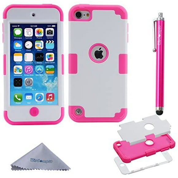 Étui iPod Touch 7, Étui iPod Touch 6, Étui iPod Touch 5, Wisdompro 3 en 1 Hybride en Silicone Souple et PC Dur Protecteur