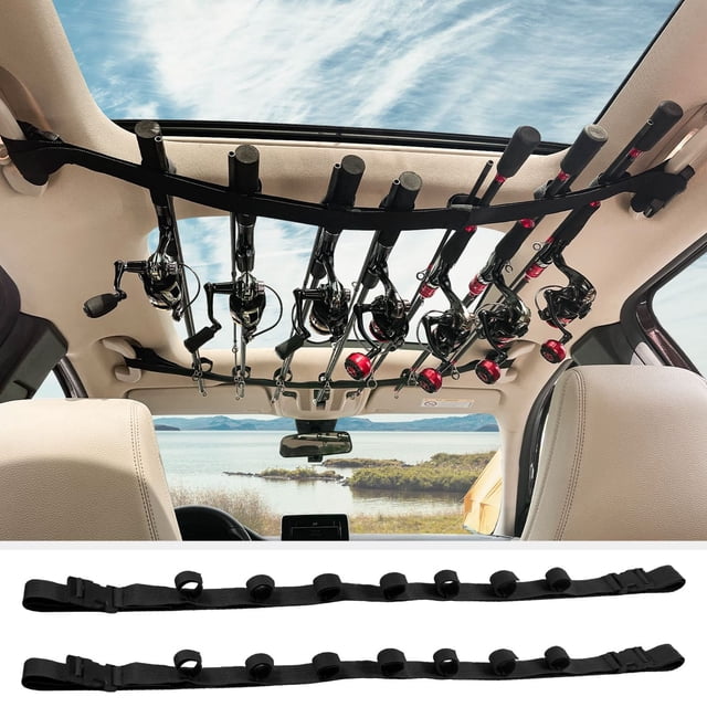 7 Loop Adjustable Fishing Rod Strap for Outdoor Gear Transport and Secure Hands-Free Functionality
