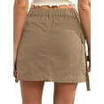 thumbnail image 3 of Frontwalk Ladies Midi Skirt High Waist Skirts Ruffle Women Vintage Swing Camel M, 3 of 4
