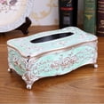 thumbnail image 2 of Dispensador de pañuelos vintage para coche, 22 x 13 x 9,5 cm Astilla verde, 2 of 9