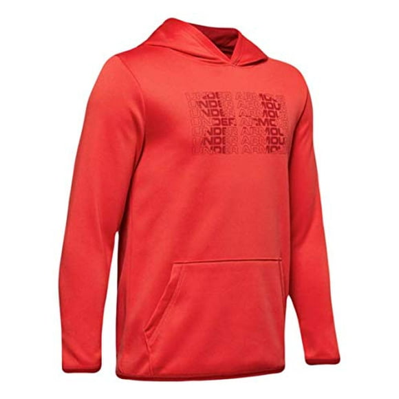 boys Armour Fleece Hoodie (Martian Red / Stadium Red - 646, Youth Small)