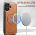 thumbnail image 4 of Mantto Compatible with iPhone 17 Wallet Case 2 in 1 Detachable Back Cards Slot PU Leather Magnetic magsafe case-Off [Compatible With MagSafe] Luxury Vegan Leather Slim Cover, Brown, 4 of 12