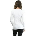 thumbnail image 3 of ToBeInStyle Women's Cotton-Blend Crew-Neck Staple Top with Long Sleeves, 3 of 3