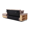 thumbnail image 5 of Convertible Sleeper Couch with Storage Ottoman, Multifunctional Double Folding Sofa Bed with box, drawer, 2Cup Holders for Living room, 5 of 9