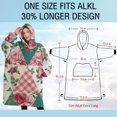thumbnail image 4 of Oversized Wearable Blanket Hoodie,Pioneer Flower Floral Print Pattern Sherpa Blanket Hoodie with Super Pockets,Super Warm Fuzzy Pullover for Women & Men, 4 of 6