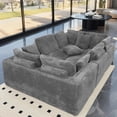 thumbnail image 3 of 135.5" Modular Sectional Sofa, Gray U-Shaped Sofa 6-Seater Bonouch with Reversible Chaise, Corduroy Fabric Couch for Living Room & Bedroomeless Cloud C, 3 of 8