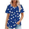 thumbnail image 1 of Pisexur Hauts de Printemps pour Femmes Blouses pour Femmes Décontractées Élégantes Hauts pour Femmes, T-Shirt Imprimé Décontracté pour Femmes Col Rond Manches Courtes Multicolore, TG, 1 of 4