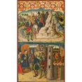 thumbnail image 2 of Martín de Soria 16x24 Gold Ornate Framed and Double Matted Museum Art Print Titled - Saint Christopher Meets Satan; Saint Christopher Before the King of Lycia (1480-85), 2 of 4