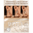 thumbnail image 5 of VEEDOFA Silver Plated Hoop Earrings for Women, Lightweight 20/30/40mm Hoops, 5 of 7