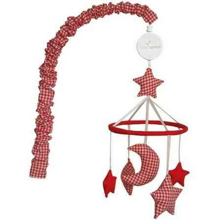 Seed Sprout Stars and Moon Mobile - Red