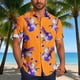thumbnail image 1 of Blusa y camisa de manga corta con cuello vuelto para hombre, blusa informal de moda con botones estampados, blusa de manga corta con cuello vuelto, blusa de poliéster para hombre, 1 of 6