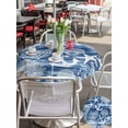 thumbnail image 4 of Outdoor Tablecloth with Umbrella Hole & Zipper, Navy Blue Anchor Nautical Round Tablecloth 54 Inch, Coastal Beach Coral Starfish Patio Table Cover Waterproof Table Cloth for Picnic/Party, 4 of 7