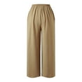 thumbnail image 5 of Women Wide Leg Pants Casual Solid color ElasticWaist Pants With Pockets Loose Pants Trousers, 5 of 6