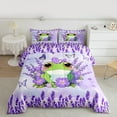 thumbnail image 2 of Manfei Kawaii Wild Frog Bedding Comforter Set,Country Floral Lavender Twin Comforter Sets,Green Purple Bedding Set For Boys Girls,Luxury Bedroom Decor,2pcs, 2 of 8