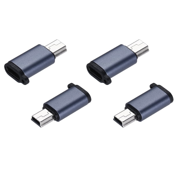 4Pcs Adaptador Mini USB a USB C, Adaptador USB C a Mini USB, Adaptador USB C a Mini USB para Teléfono Laptop