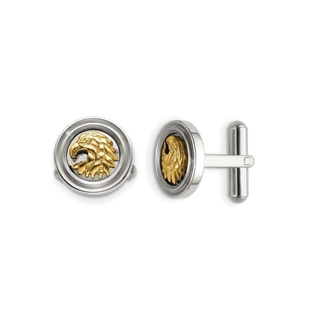 Gem & Harmony Mens Eagle Cuff Links in Stainless Steel for Men
