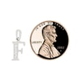 thumbnail image 4 of 14k Gold White Rhodium, Small Initial Capital Letter F Pendant Charm Created CZ 7mm Wide, 4 of 6