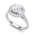 thumbnail image 2 of 0.75 Ct EF/VVS1 Round Brilliant Moissanite Diamond 925 Sterling Silver Women Halo Promise Ring, 2 of 7