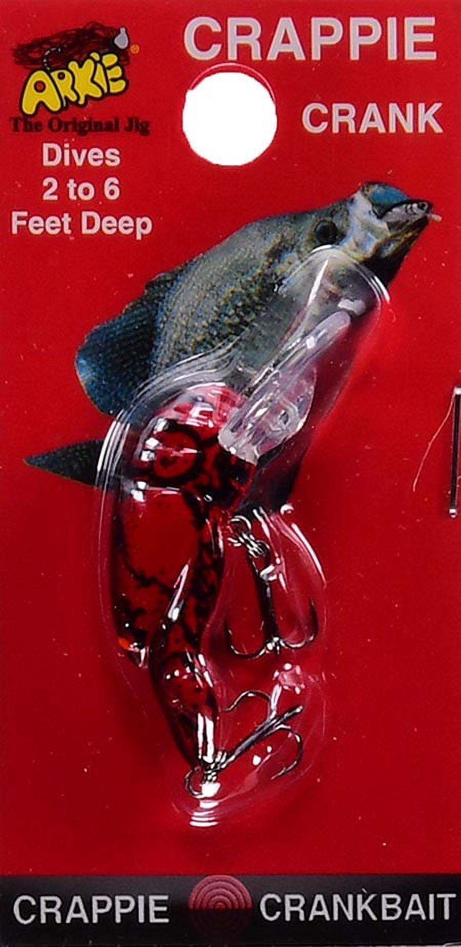 Arkie Lures 220 Series Crappie Crankbait, Color Red Craw