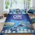 thumbnail image 2 of Olaf Presenta Conjunto de sábanas temático, trío de piezas, cómodo y amigable con la piel, diseño único, regalo de decoración para el hogar para familiares, amigos y fans,173cm *218cm, 2 of 6