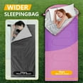 thumbnail image 4 of Teblint Camping Sleeping Bag for Adults Kids, Cold Weather Warm Sleeping Bag with Compression Bag for 3 Seasons, Compact Camping Essentials Gear Accessories Hiking Sleep Must Haves-Pink, 4 of 11