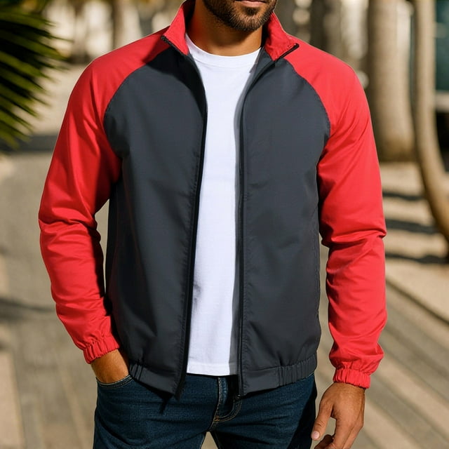 Yusimy Blouson Bombardier Décontracté Léger pour Homme - Design à Blocs de Couleur Style Varsity Classique