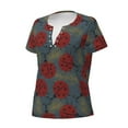 thumbnail image 2 of Naloa Ladybug Print T-Shirts Short Sleeve V Neck Tees for Women Fashion Tops Trendy Lightweight Soft Casual Summer Outfits Clothes, 2 of 5
