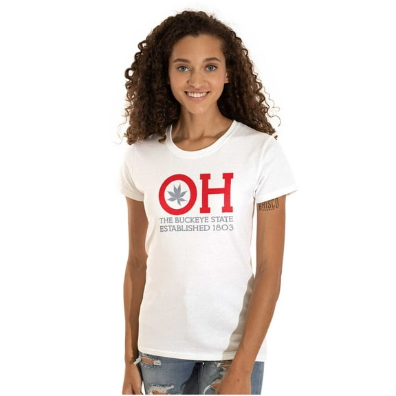 Ohio Leaf it to Us Funny OH Local Womens Fitted Plus Size Graphic Tee Brisco Brands 2X