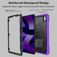 thumbnail image 2 of ELEHOLD Hybrid Rugged Case for iPad Pro 11" 2022/2021/2020/2018/Air 5/Air 4, Heavy Duty Shockproof Case with Hidden Foldable Kickstand Adjustable Crossbody Shoulder Strap Pencil Holder,Purple, 2 of 8