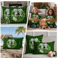 thumbnail image 5 of Botanical Flower Wreath Outdoor Waterproof Pillow Covers, Rustic Bow-Knot Green Black Plaid Decorative Rectangle Throw Pillowcase Sofa Cushion Sham for Patio/Couch/Chair, 20"x12" 2 Pack, 5 of 8
