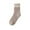 Khaki, variant on Women's Striped Coral Fleece Socks, Mid-Crew Length Plush Thermal Socks, Non-Slip Grip House Slipper Socks, Cozy Winter Bed Socks, Soft Patterned Sleep Socks - Beige