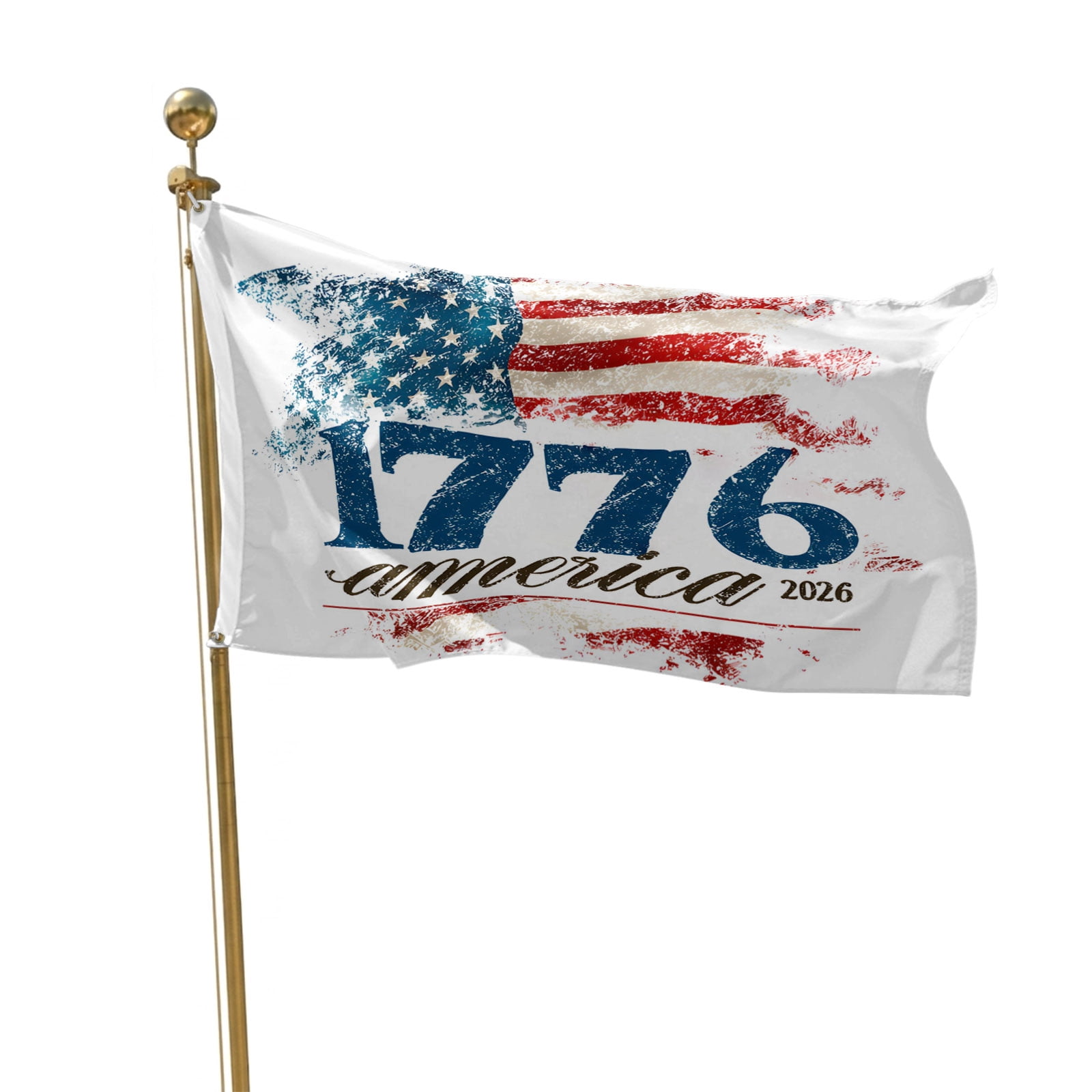 4th of July Flags for Outside 2x3 ft America1776-2026 Outdoor Flags Double Sided Grommets House Banner Vintage USA Flag Patio Yard Flag for Outdoor Party Porch Garden Independence Day Decor
