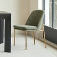 thumbnail image 3 of CHITA Modern Dining Chairs Set of 3 Metal Legs Dining Chair, Fabric in Green, 3 of 8