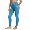 thumbnail image 2 of FSYBOA Girls Leggings, Casual Stretch High Waist Fashion Fall Bottoms Light Blue Size 8-9T, 2 of 9